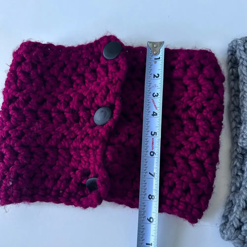Crochet button scarf bundle